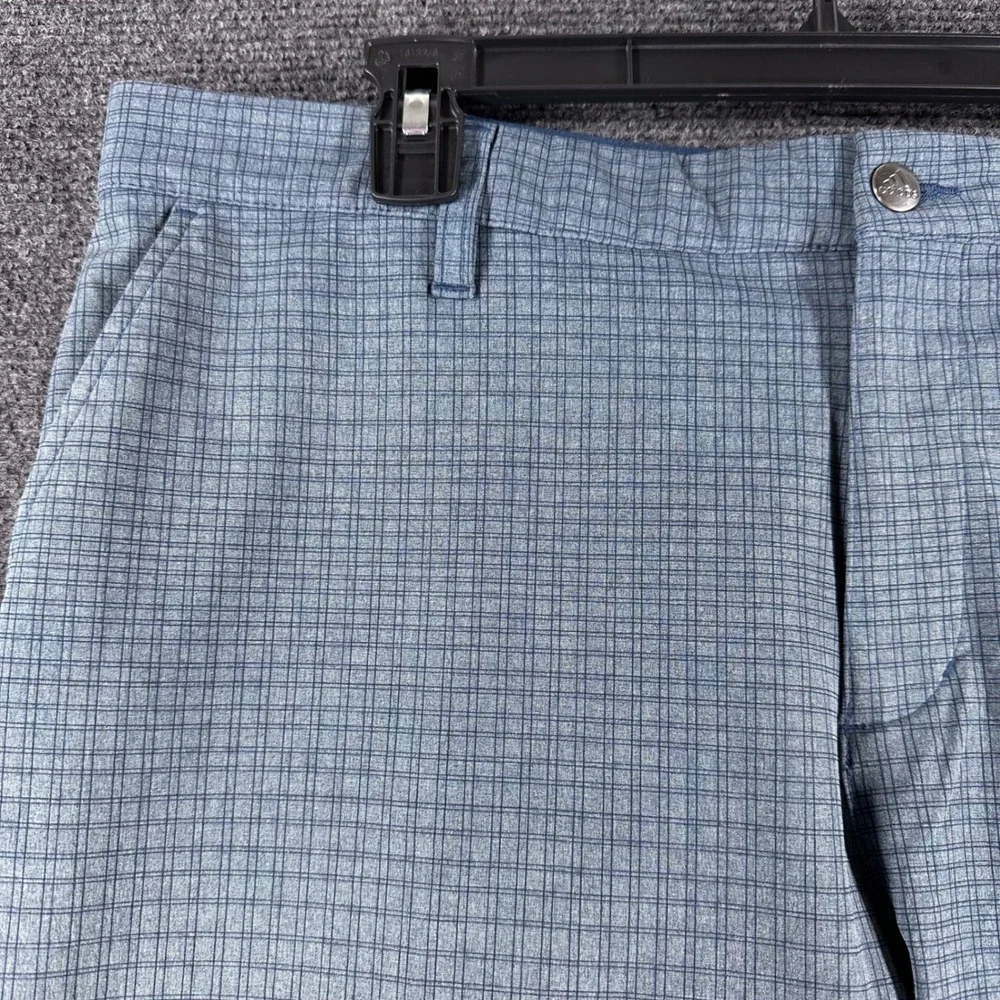 Adidas Shorts Mens 38 Blue Grey Grid Pattern Golf Performance‎ GU5103